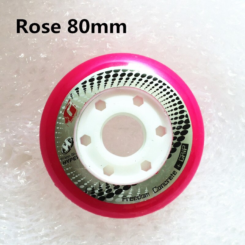 [72mm 76mm 80mm]Hyper +G Inline Skates Wheel 84A +Grip Freedom Concrete Roller Skating Rodas for SEBA High HV Carbon: Rose 80mm