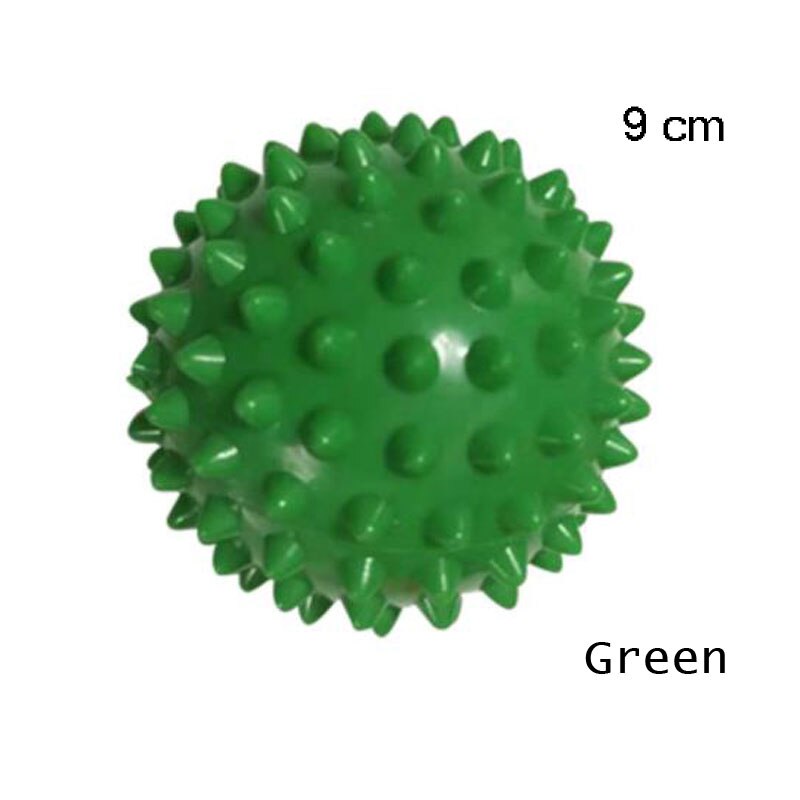 Indoor Outdoor Sports Fitness PVC Hand Massage Ball Soles Hedgehog Sensual Grip Training Ball Portable Physiotherapy Ball: Green-9cm