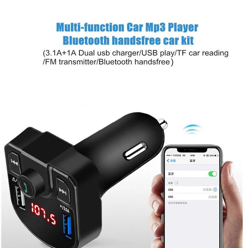 LED FM transmitter 4.1A bluetooth car kit dual USB charger mobile suitable For all phones car S6U0