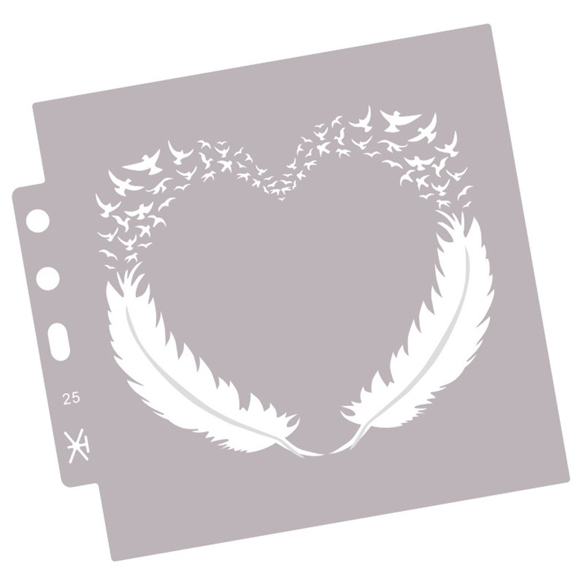 1pc Hand Heart stencil painting template hollowing spray pattern stencils painting hollowing out lace ruler journal accessories: 025