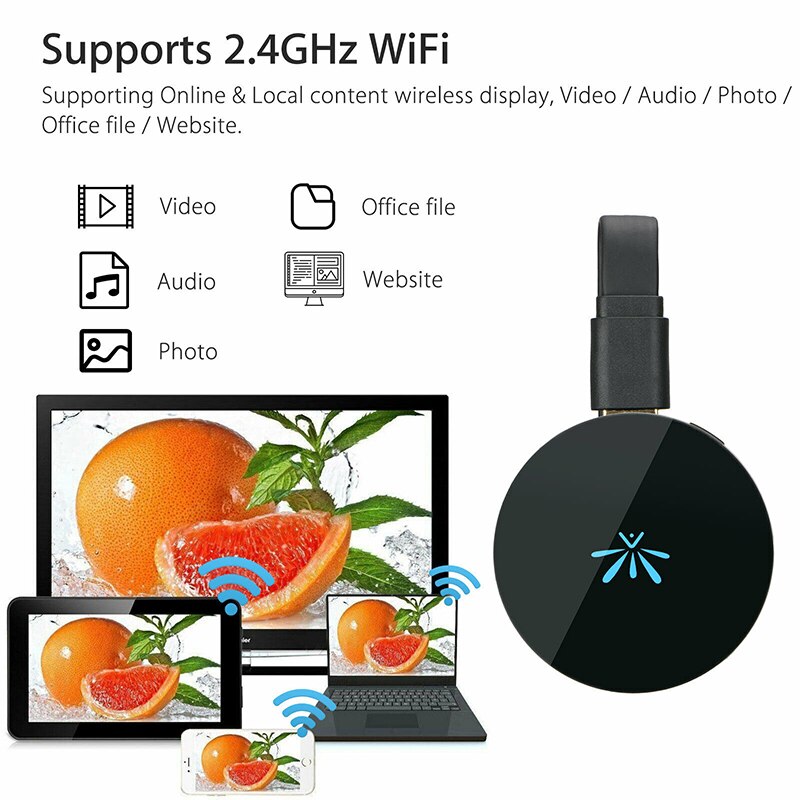 For G6 Wireless Dongle Receiver WiFi Display Dongle TV Stick HD Video HD Digital Video Media Screen Mirroring for iOS/Android