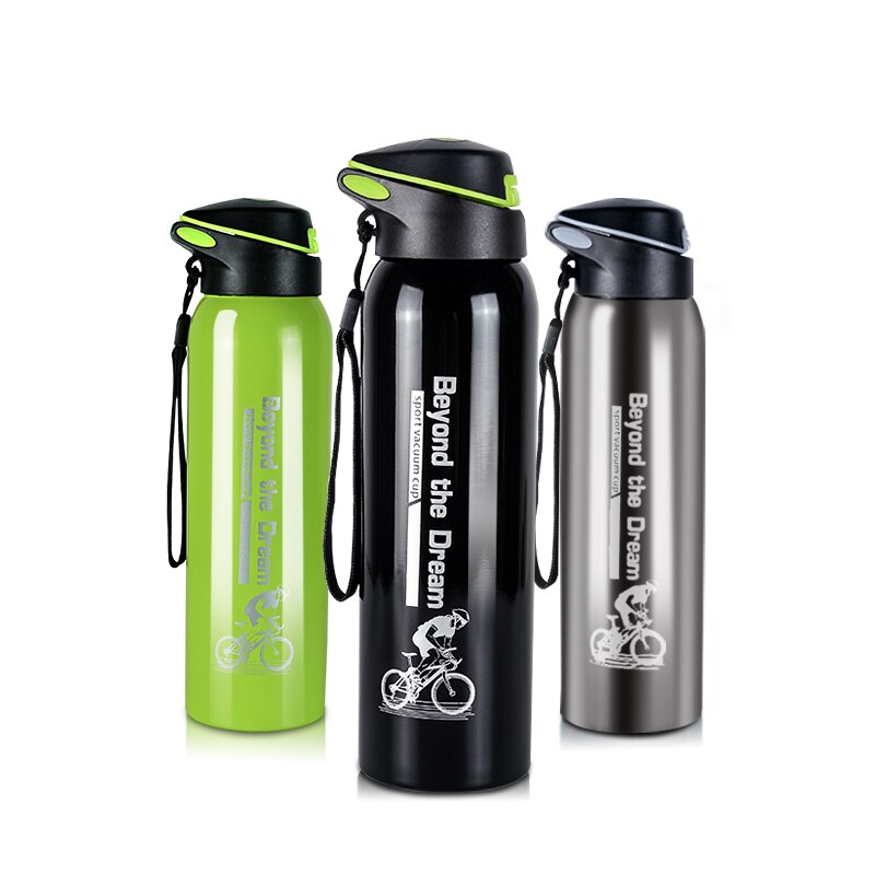 500Ml Fiets Water Bottle Outdoor Sport Hardlopen Mountain Fietsen Warm-houden Fiets Waterkoker Drinken Fles Roestvrij Stalen Kop