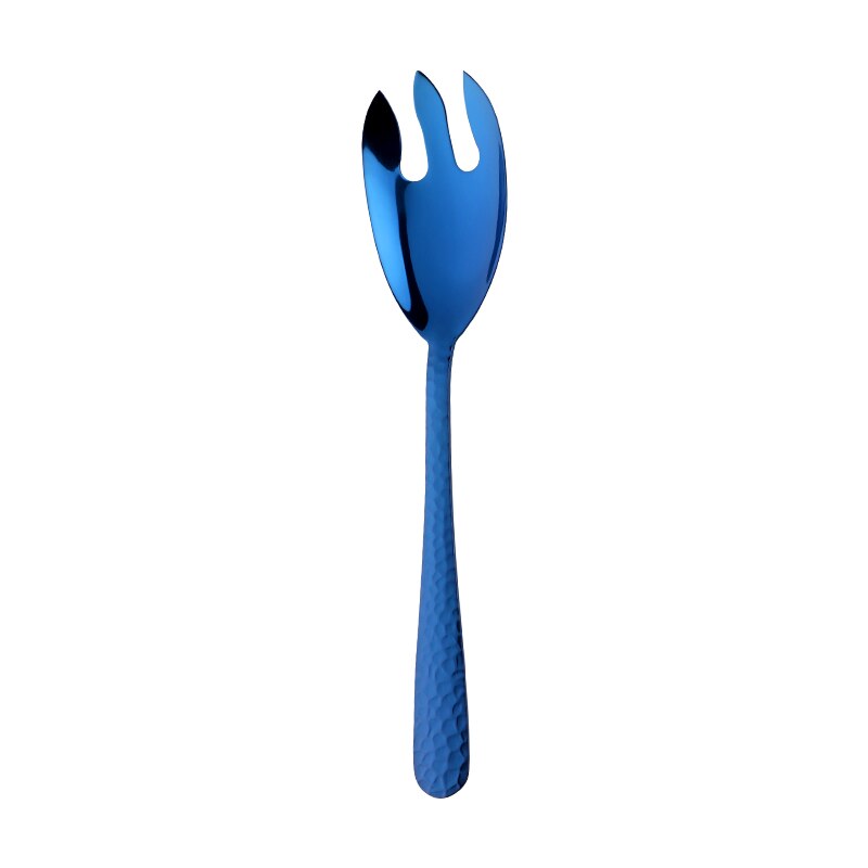 12 Inch Grote Opscheplepel Vork Kleurrijke Verbazingwekkende Rainbow Salade Server Eetlepel Roestvrijstalen Eetkamerstoel Kitechen Gebruiksvoorwerp: Blue-Fork