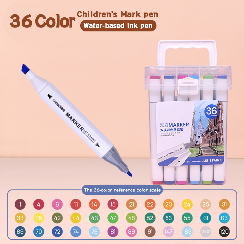 Ensemble de couleurs 12/24/36/48/60, Double tête, , ne essuyent pas, stylo de marquage, peinture artistique, outils professionnels: YELLOW