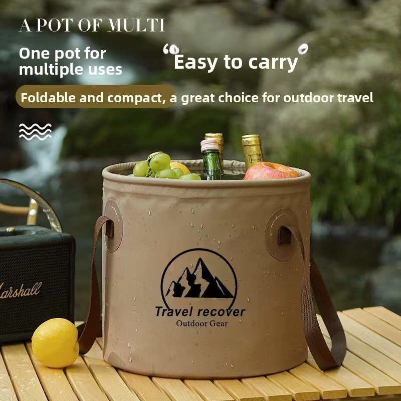 Large Capacity Collapsible Water Bucket Portable Foldable with Carry Handle Essential Camping Gear for Water Storage Transport