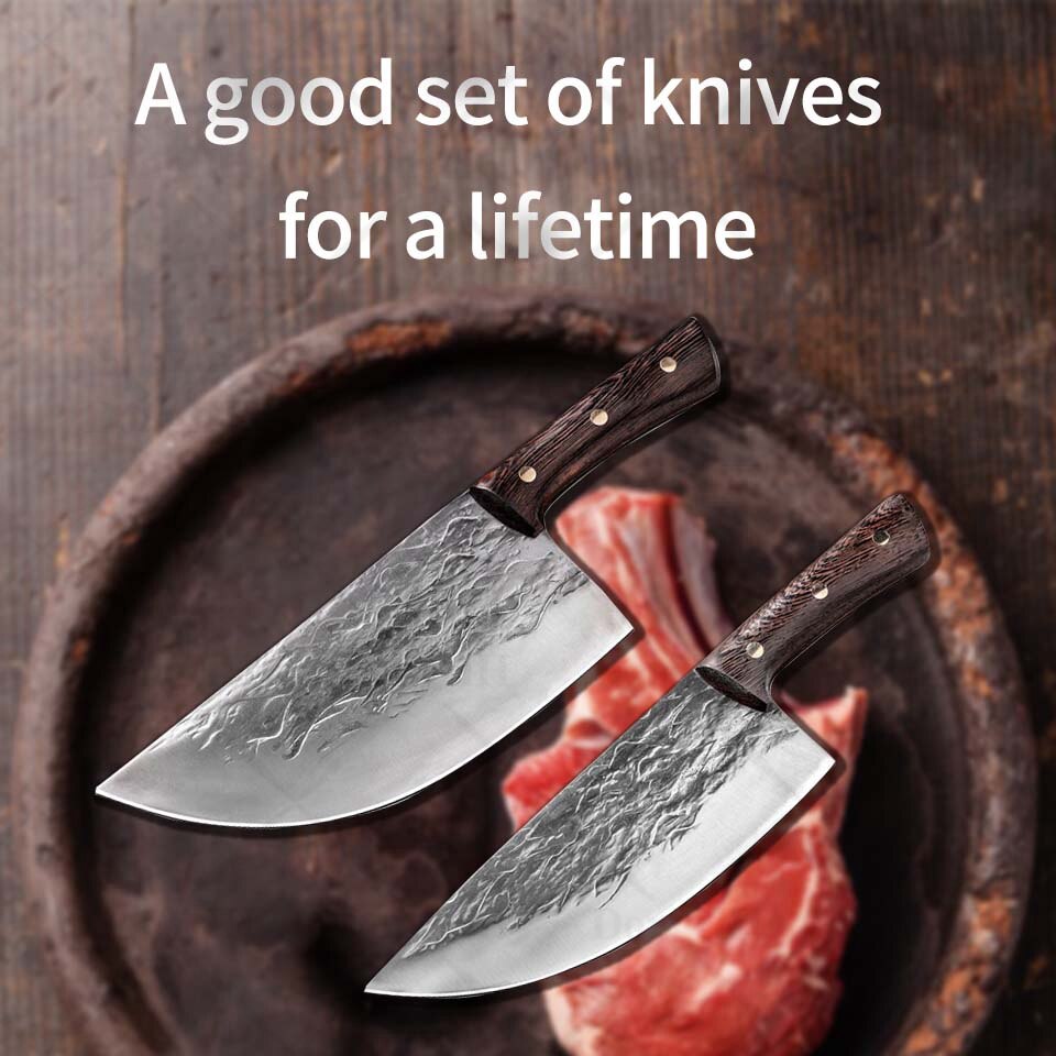 Kitchen Knives Set Chef Knives Forged Boning Knife Butcher Knife Kitchen Slicing Chopping Boning Cleaver
