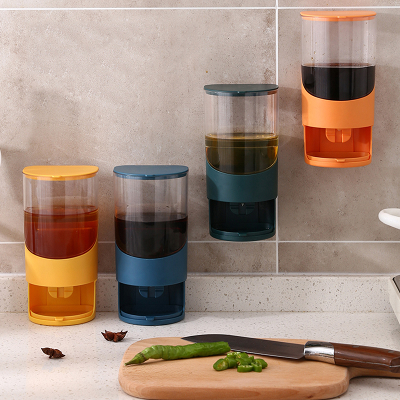 Dispenser Cooking Oil Bottle No Drip Organizer Storage Olive Oil Pourer Set Wall Mounted Lid Azucarero Table Utensils OC50TL