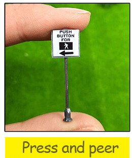 1PC HO Scale Traffic Signs Model Building Sand Table Accessories Micro Landscape Decor 1/87 Railroad Sign Игрушки: 1pc style10