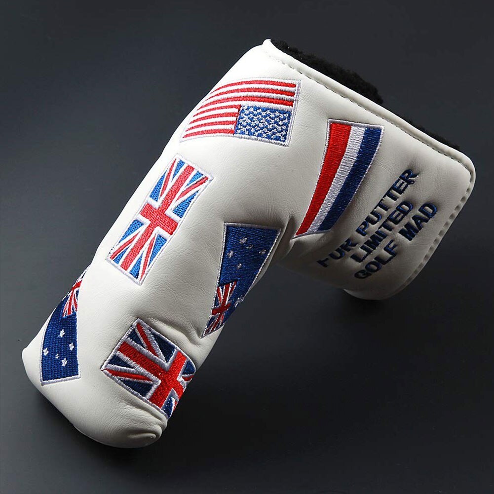 Outdoor Accessories Parts Protective Self Putter Head Cover Sports Golf PU Leather US Flag Pattern Tool Decorative