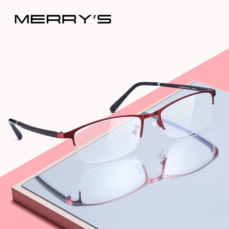 MERRYS Men Women Alloy Glasses Half Frame Myopia Prescription Eyeglasses Optical Frame S2265
