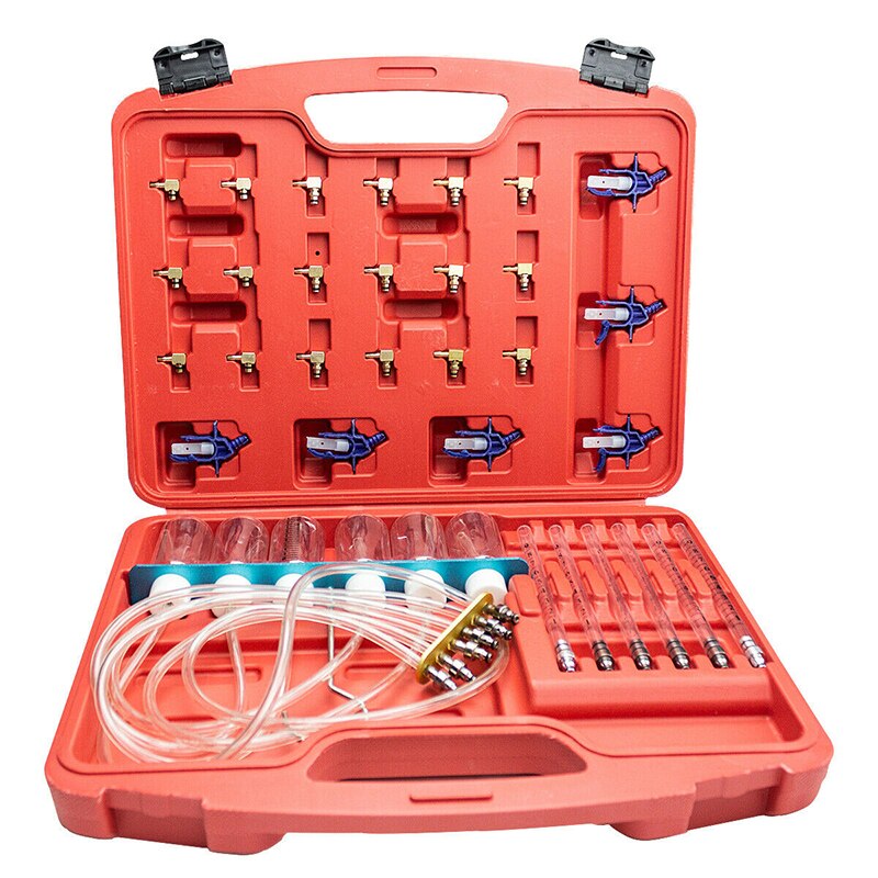 Diesel Injector Flow Meter Test Kit Common Rail Adaptor Fuel Tester Set