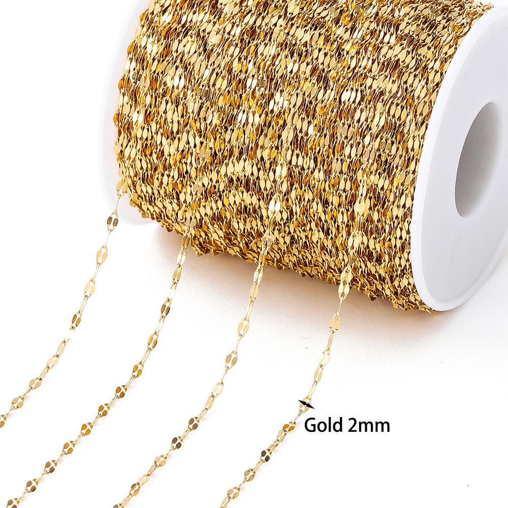 Sieraden Maakketting - 2 Meter - 7 Types - 14k Goud Verguld Messing Ronde Schakelketting