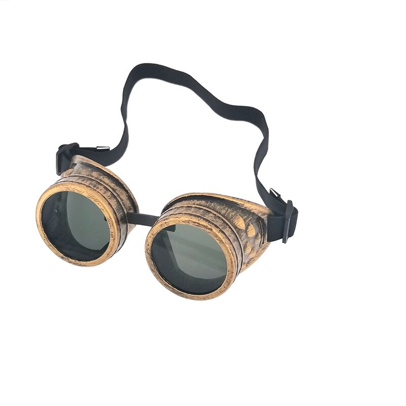 Steampunk Motorcycle Glasses Driver Goggles Protective Glasses for Cosplay Halloween Decorations: Brass