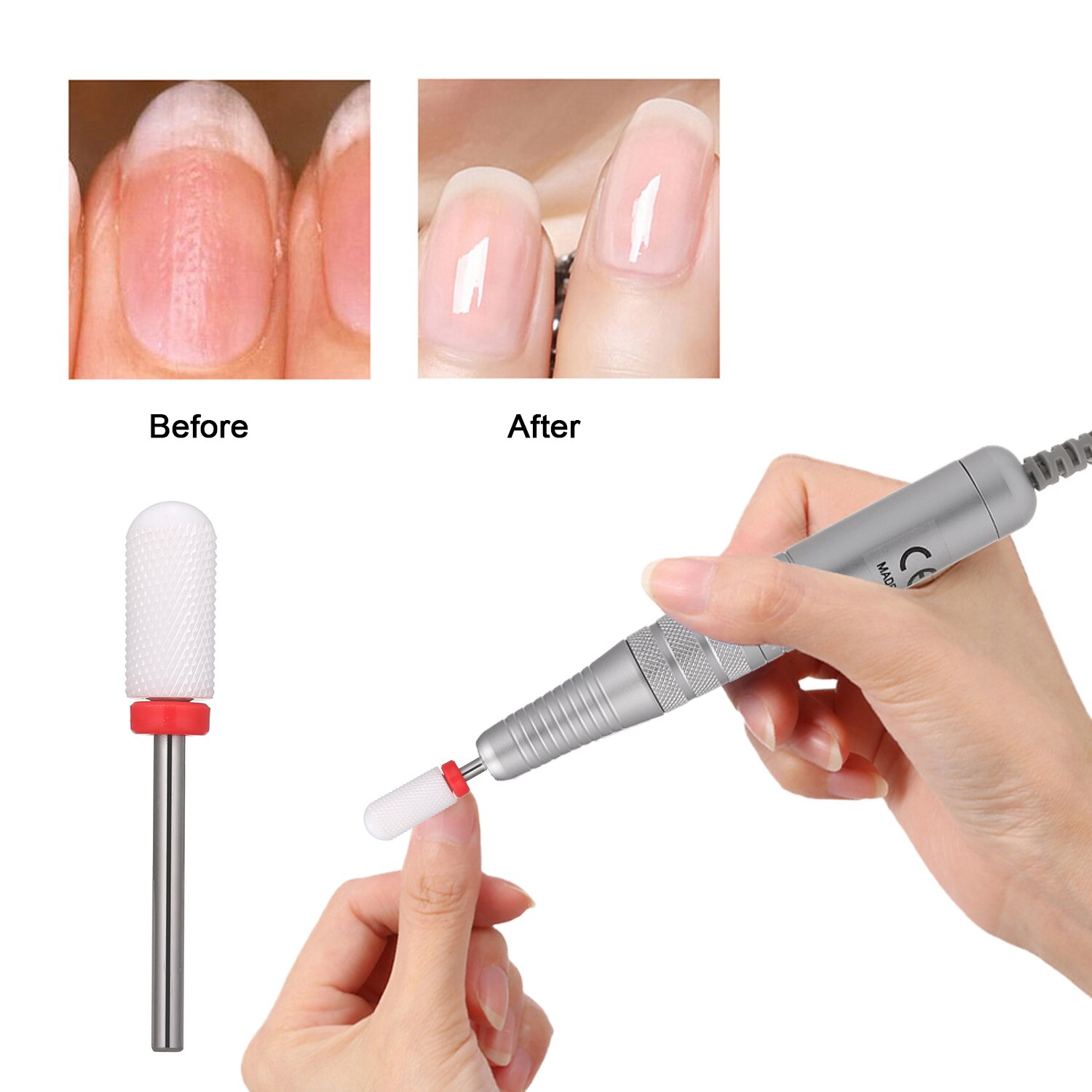 1Pcs Keramische Nail Boor Manicure Voo Gereedschap Elektrische Boren Manicure Machine Accessoires Nail Gereedschap Elektrische Nail Boor