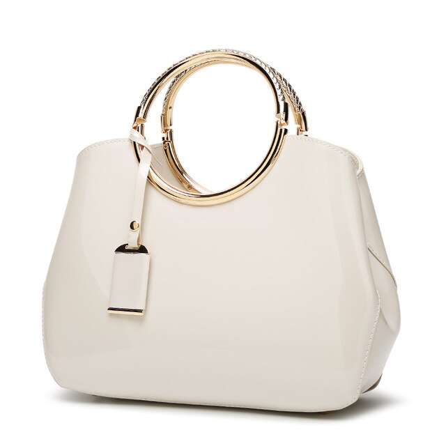 Bekende merken damestassen damestassen lakleer dames crossbody messenger schoudertassen bolsa feminina: Wit