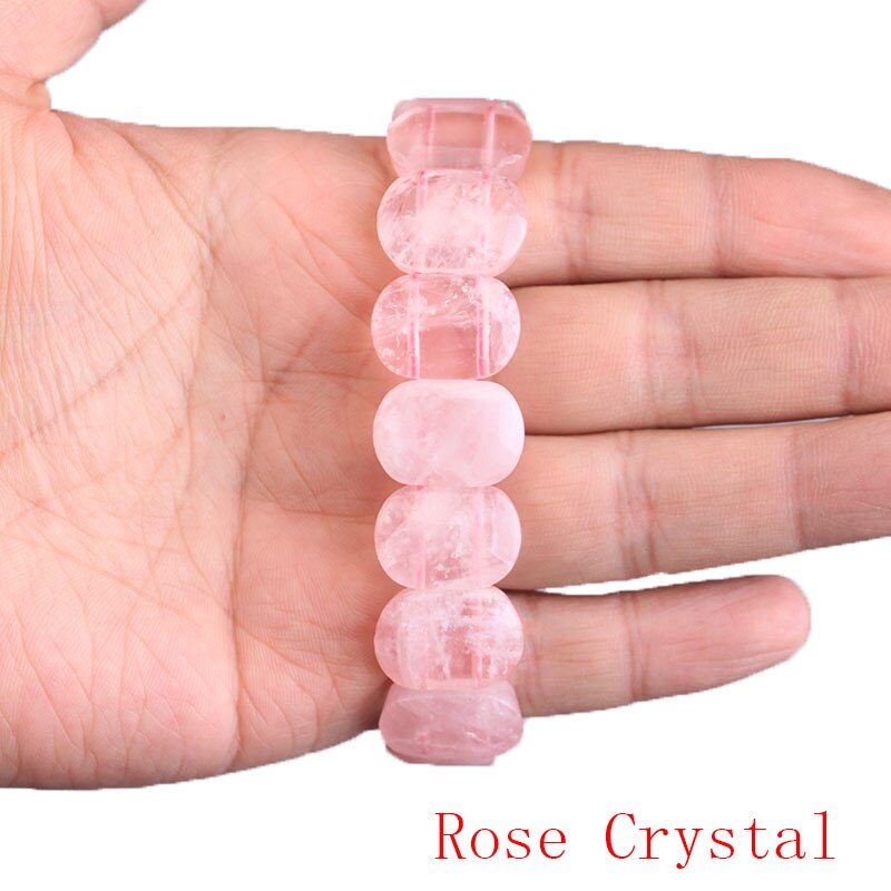 Perline di pietra naturale occhi di tigre/ametiste corda elastica braccialetti e bracciali gioielli fatti a mano braccialetto energetico per donna o uomo 2021: Rose Crystal