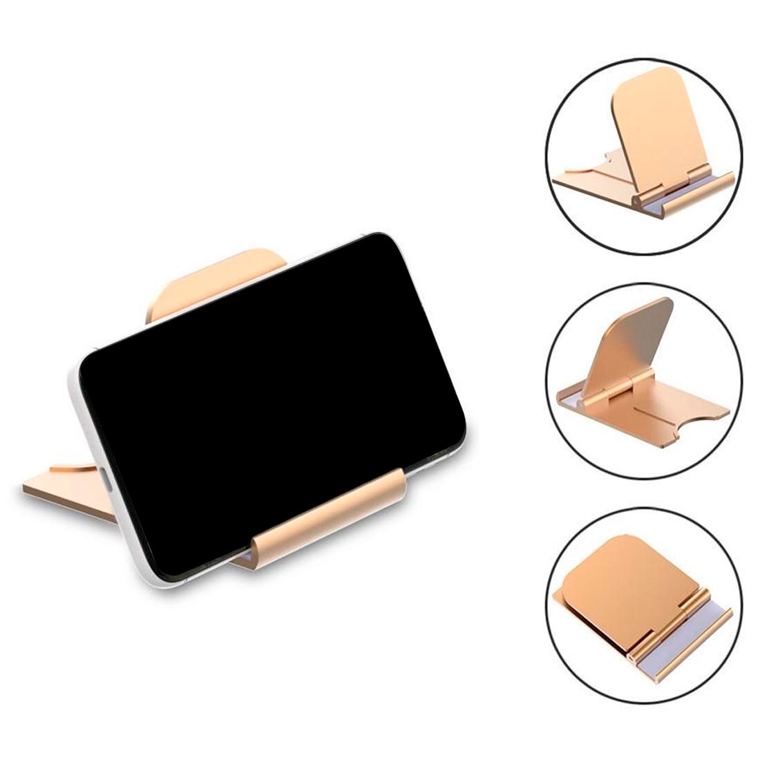 Mini soporte portátil para teléfono, base de escritorio universal de 4 grados ajustable para teléfono móvil iPhone y Android