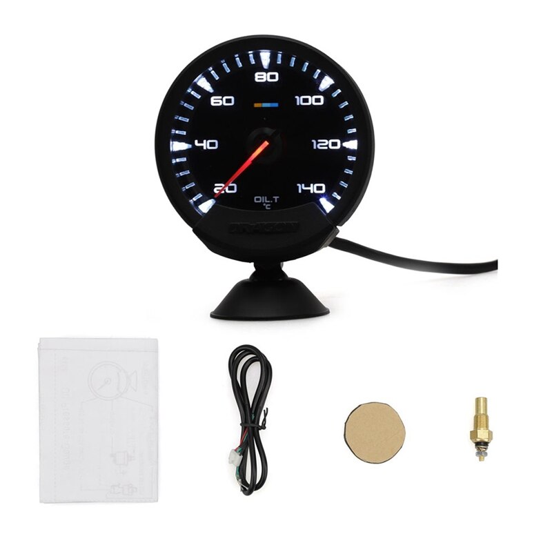 Boostmeter, Turbo Boost Gauge Meter Pointer 2,5 Inch 60 Mm 3,0 Bar LED Automodifiie (DC12V) voor Auto, Vrachtwagen en Motorfiets,Oliedrukmeter