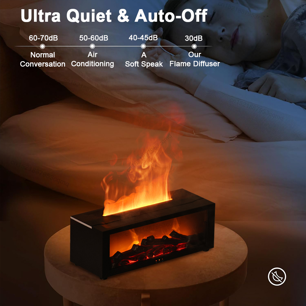 Humidificador aromático Difusor de aceites esenciales de llama Humidificador de aire Difusor de fragancia de aromaterapia con luz RGB y control remoto