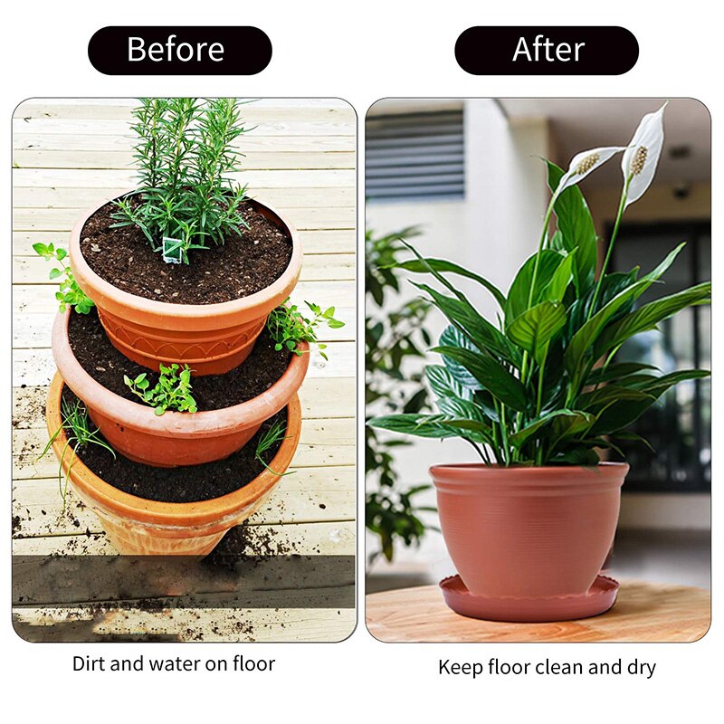 Plantenschotel 8 inch plastic bloempot druppelbakken voor binnen- en buitenplanten bloempot rond  (10 stuks)