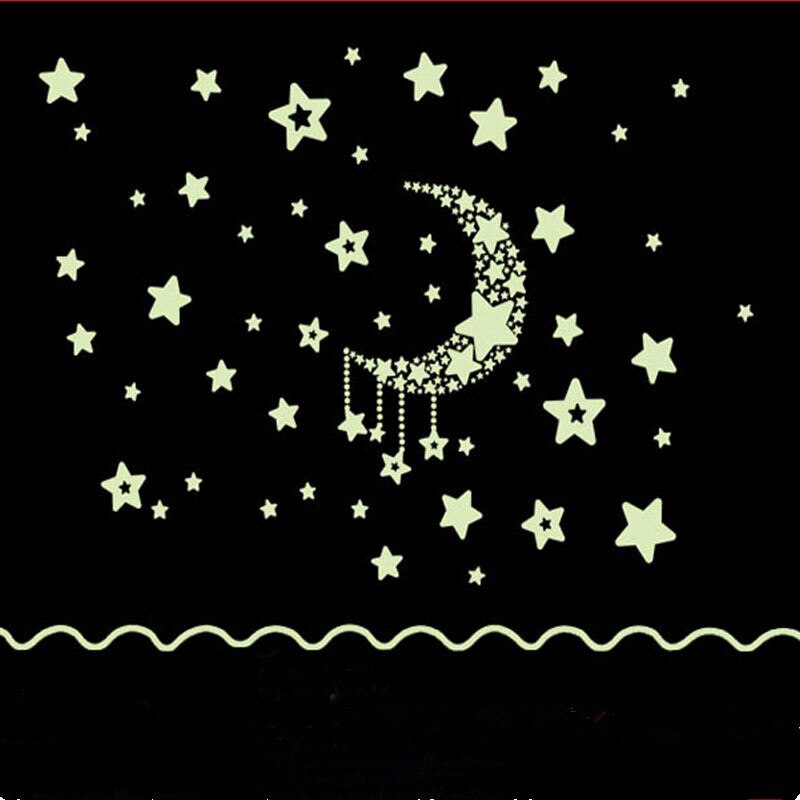 1 Set Moon Star Glow In The Dark Speelgoed Stickers Lichtgevende DIY Kid Kamer PVC Sticker Home Speelgoed voor Kinderen kids Christmas
