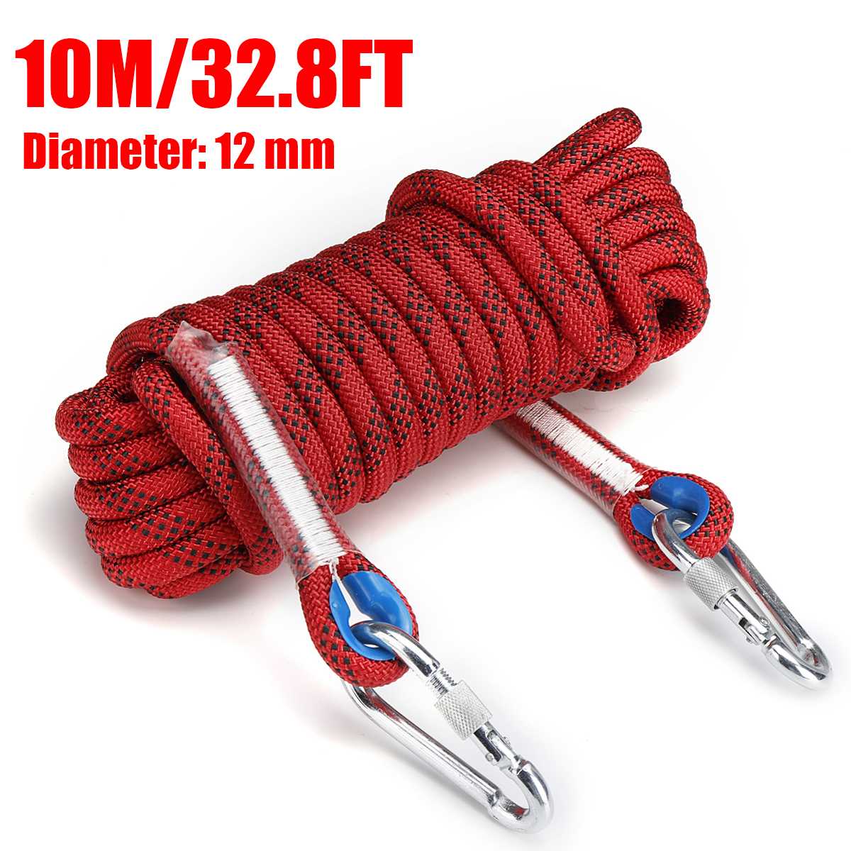 10/20M 12mm Rock Climbing Cord Outdoor Hiking Rope High Strength Safety Sling Cord Rappelling Rope Equipment Tools: 10M