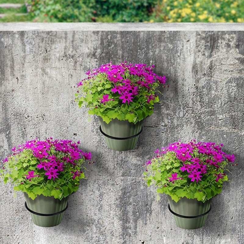 Wall-mounted Plant Holder Ring Flower Pot Stand Plant Metal Hook for Indoor &amp; Outdoor Decorative