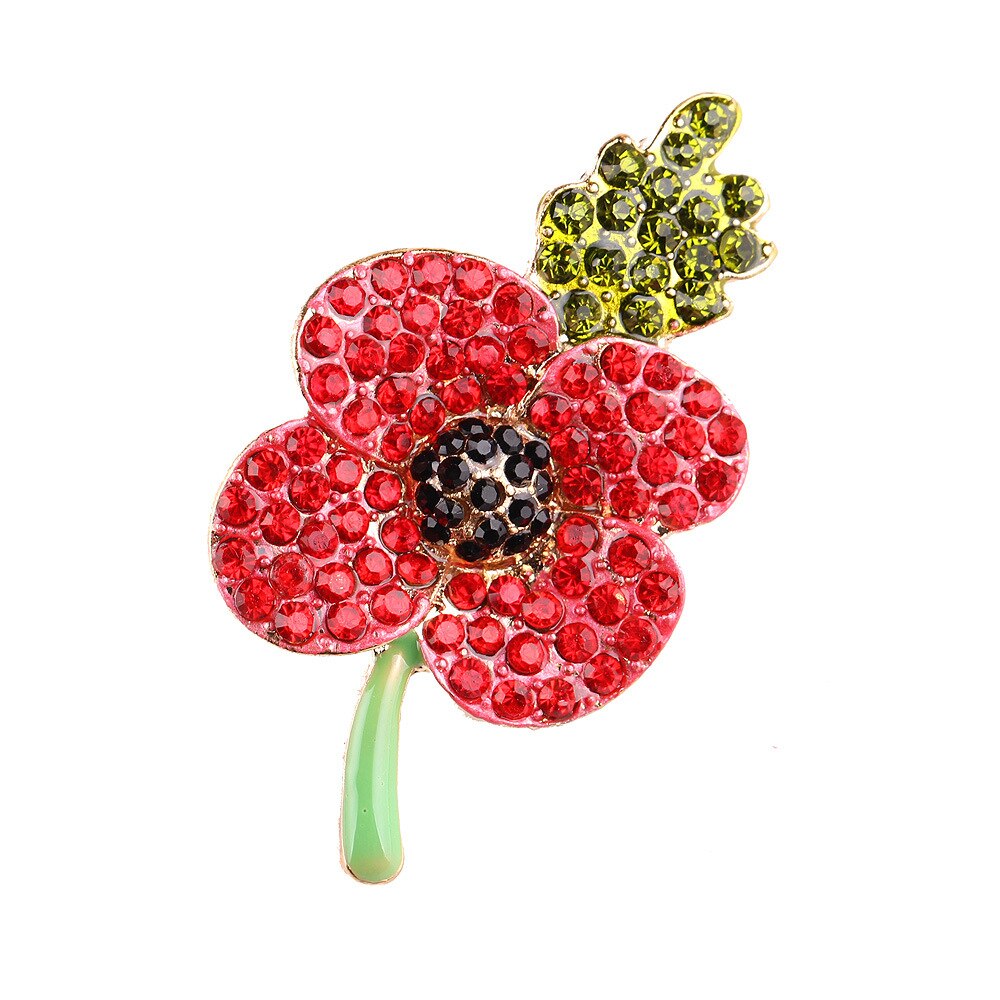 Poppy Broche Uk Prinses Souvenir Pin Geëmailleerd Rode Papaver Bloem Broches Gemenebest Van Naties Zinklegering Broche Pinnen: XZ-Yinglihua2 Green