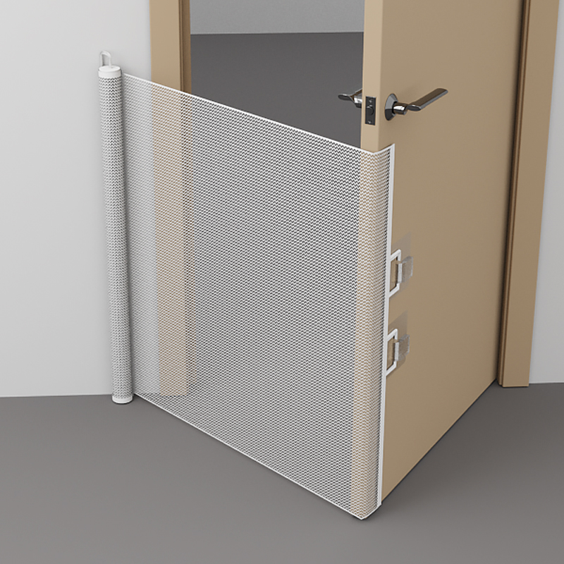 Puerta retráctil de primera para mascotas: malla resistente a la escape, barrera de seguridad sin perforación para perros/gatos, escaleras/pasillos/balones