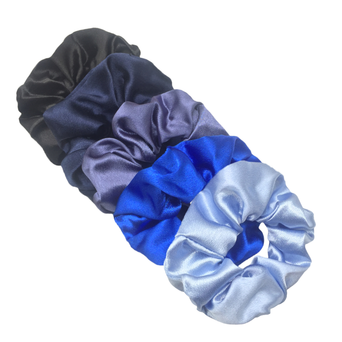 10/5 pz/lotto Accessori Donne Ragazze Raso di Seta Nastri per Capelli Solido Elastico Elegante Elastico Copricapi Titolare Scrunchy Nero