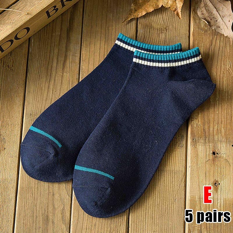 5 paire hommes chaussettes de sport invisibles court cheville chaussettes respirant mince bateau chaussette B88: e