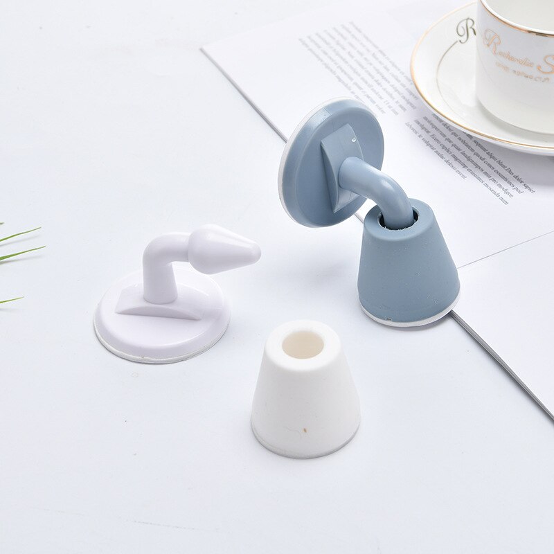 ABS Silicone Door Stopper Non Punching Sticker Hidden Door Holders Self Adhesive Door Stop Wall Protectors