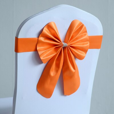 Oranje kleur stoel sash vlinder stijl strikje stretch sash band lycra spandex stoelhoezen sash voor bruiloften