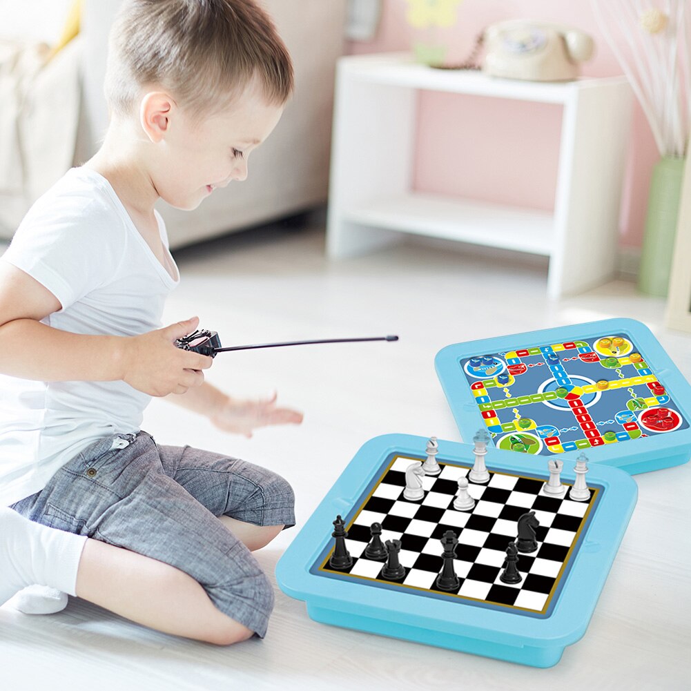 Schaken Schaken Board Speelgoed Kinderen Kinderen Puzzel Board Games Gobang Vliegen Schaken Set Multi-Functionele Game