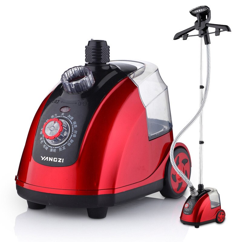 Plancha de vapor Vertical colgante de 1,8 l para ropa, vaporera ajustable para el hogar de 1800W, máquina vaporizadora de ropa con 11 engranajes: Rojo / UK