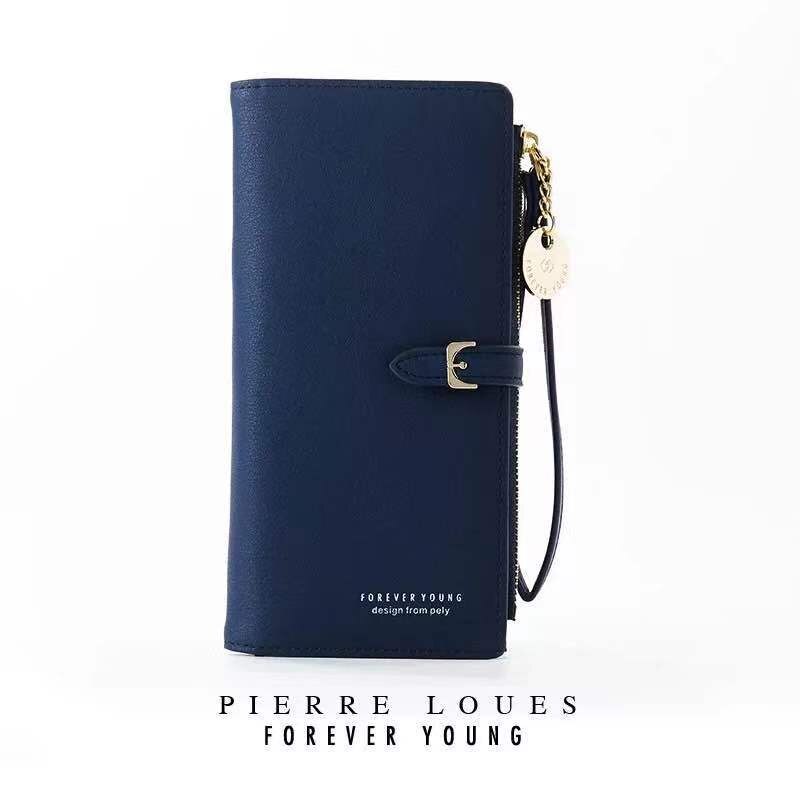 Portafoglio lungo da donna portafoglio molti dipartimenti portafogli donna pochette borsa da donna cerniera porta telefono porta carte di credito Carteras da donna: Blue