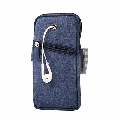 Universal mobile phone sport pouch case,Smartphone arm bag canvas case shockproof for samsung for Huawei for iphone bag fundas: Blue