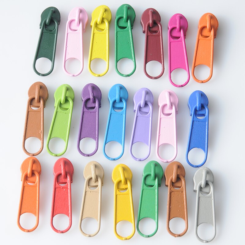 20 stk 3#  nylon glidelås trekk metall glidelås glidere 25 farger glidelås hode til reparasjon pute quilt sengetøy bag og koffert tilbehør