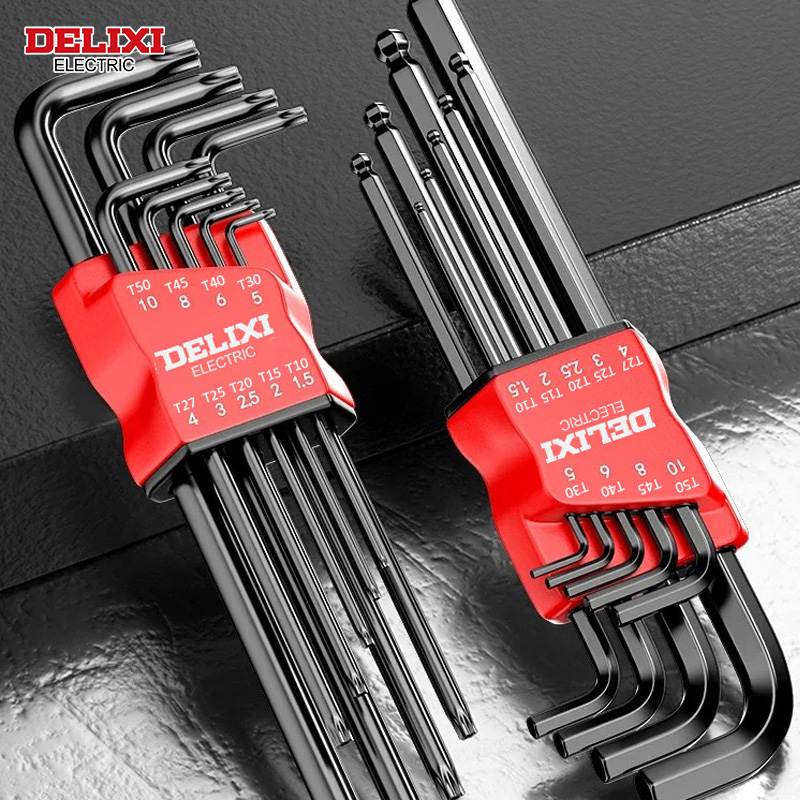 DELIXI ELECTRIC Allen Key Set，Allen Hex Wrench Screwdriver Set With Sleev Universal Torque Long Metric,for Motorcycles, Bicycles