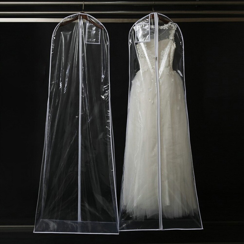 Beskytter opbevaringspose beklædningsgenstand gennemsigtig brudekjole ekstra stort støvtæt betræk beskyttelsesetui brudekjole langt tøj
