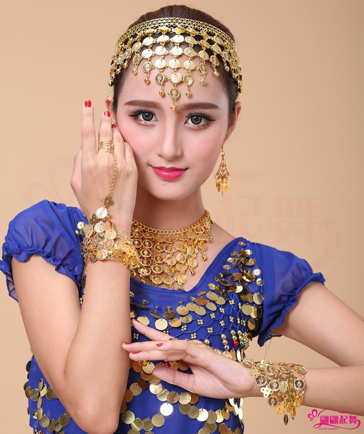 indian jewelry head Bohemian Boho Coin Beautiful accessories for Indian dance performances beaded women head chain jewelry