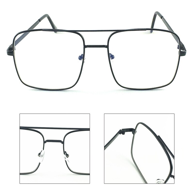 Vintage Gold Metal Frame Eyeglasses Mens Womens Sun Glasses Retro Square Optical Lens Eyewear Nerd Clear Lens Glasses