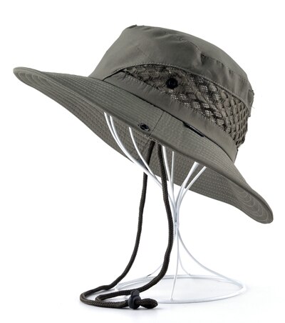 Solhat mænd spand hatte kvinder sommer fishin cap bred randen uv beskyttelse flap hat åndbar mesh knogle gorras strand hat mænd: Grøn  p02