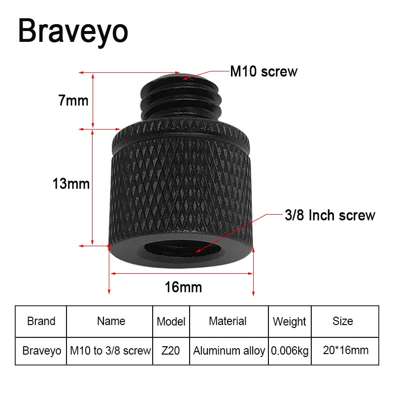 Camera Adapter Screw 3/8 to M6 M8 M10 M12 Inch Photography Screw Tripod Ballhead Mount Accessories For Dslr Live Flash Bracket: GRAY