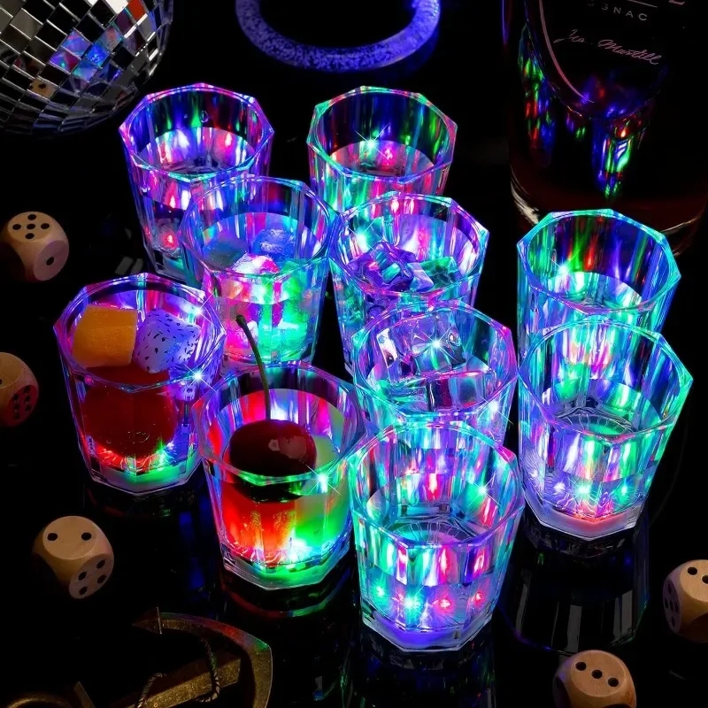 6/12/24 stk. led-lysende glas, kop, lysende shot, kop, led-blitz, drikkeglas, lysende shotglas til fest, der lyser i mørket: S