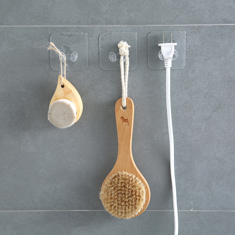 Crochet adhésif prise d'alimentation 6 pièces | Crochet adhésif, sans trace, adhésif fort, cintre en plastique, support de fil pour appareil électrique, cuisine, salle de bains