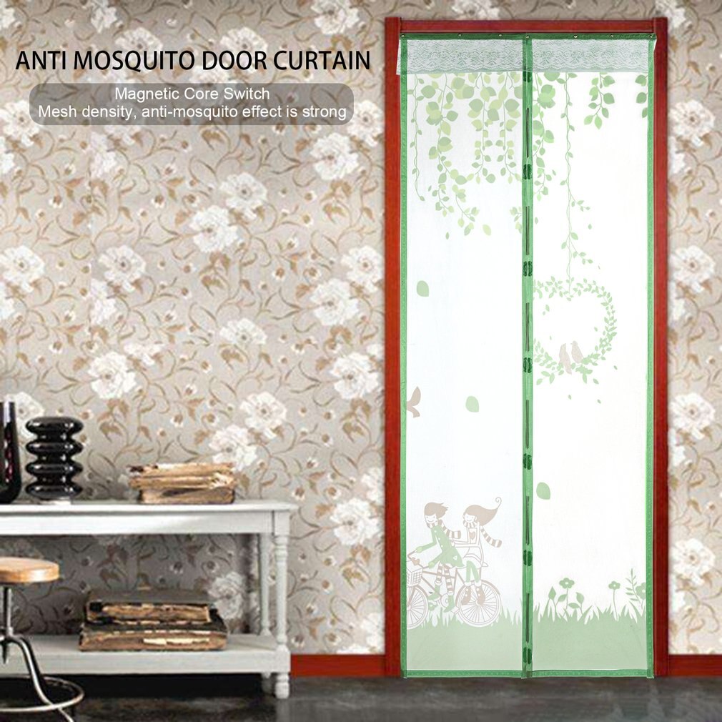 Magnetic Fly Bug Anti Insect Mosquito Screen Clear Mesh Self-closed Soft Yarn Door Tulle for Curtain Balcony Offices Green