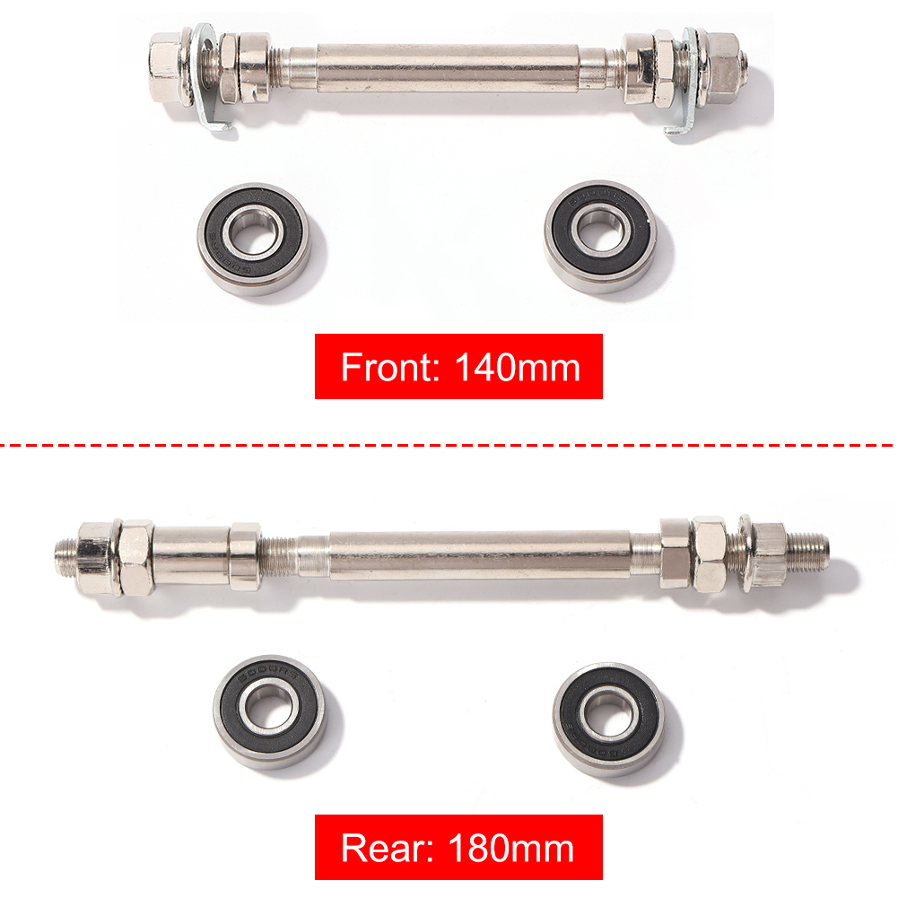 Bike Front Rear Wheel Hub Axle with 2 Bearings Bicycle Spindle Shift Shaft Lever