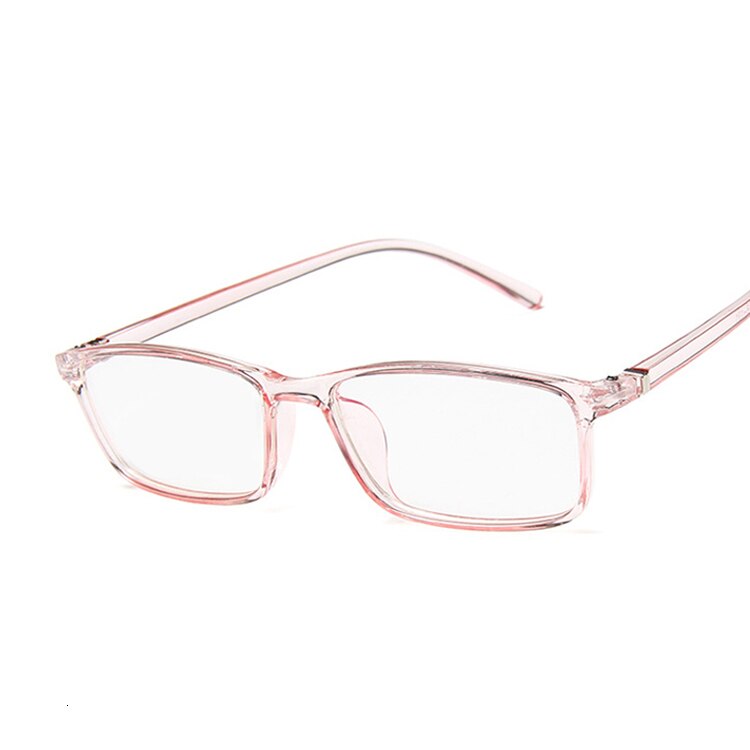 Mænd brillestel gennemsigtigt brillestel kvinder vintage firkantet klart glas briller optisk brillestel: Trans lyserød