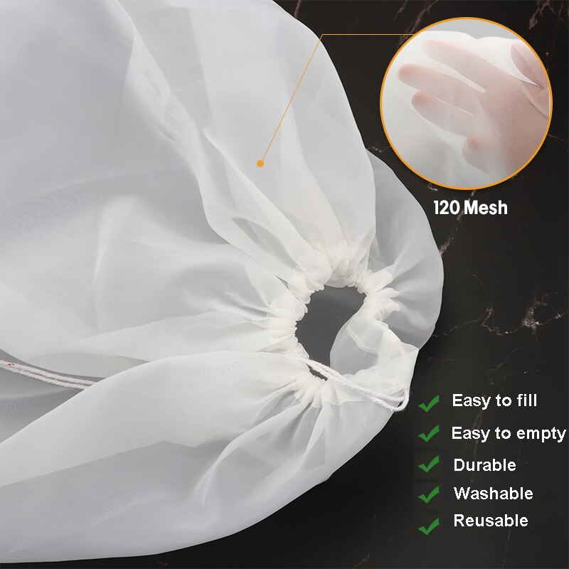 Brouwen Filter Bag 120 Mesh Cilinder Vorm Graan Brouwen Tas Nylon Uitpersen Brouwen Tas voor Bier Wijn Maken Food Grade emmer Filter
